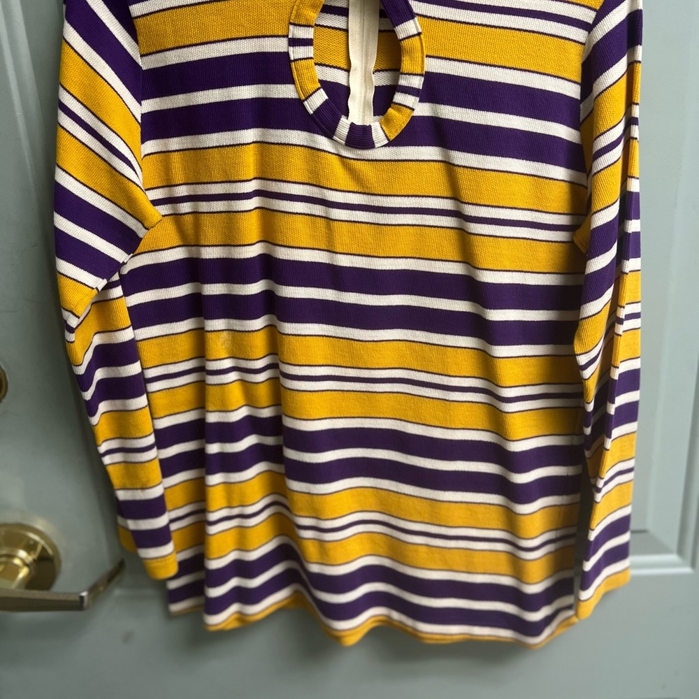 Striped Purple and Yellow Long Sleeve Top